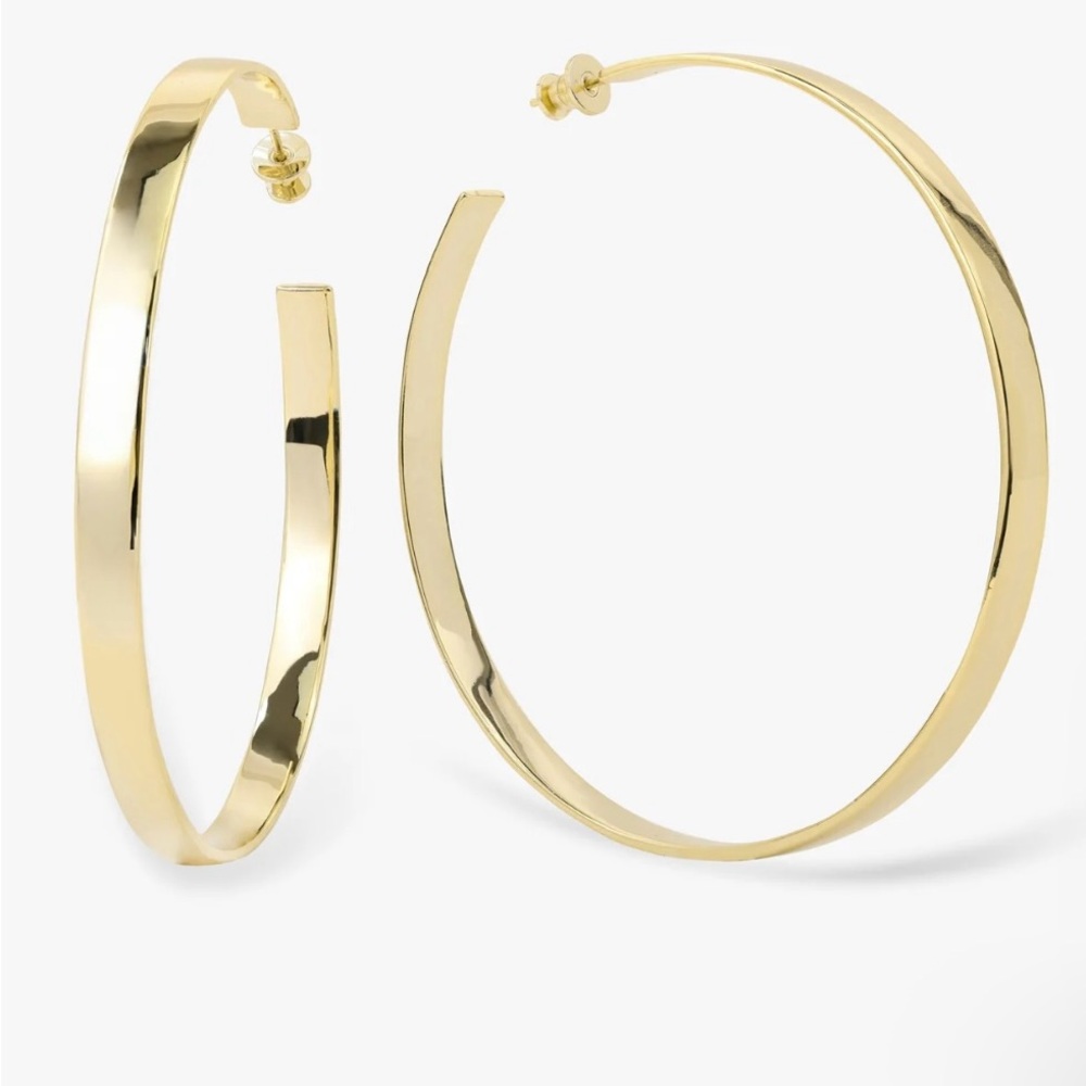 Melinda Maria Shiny Gold Hoop Earrings NEW